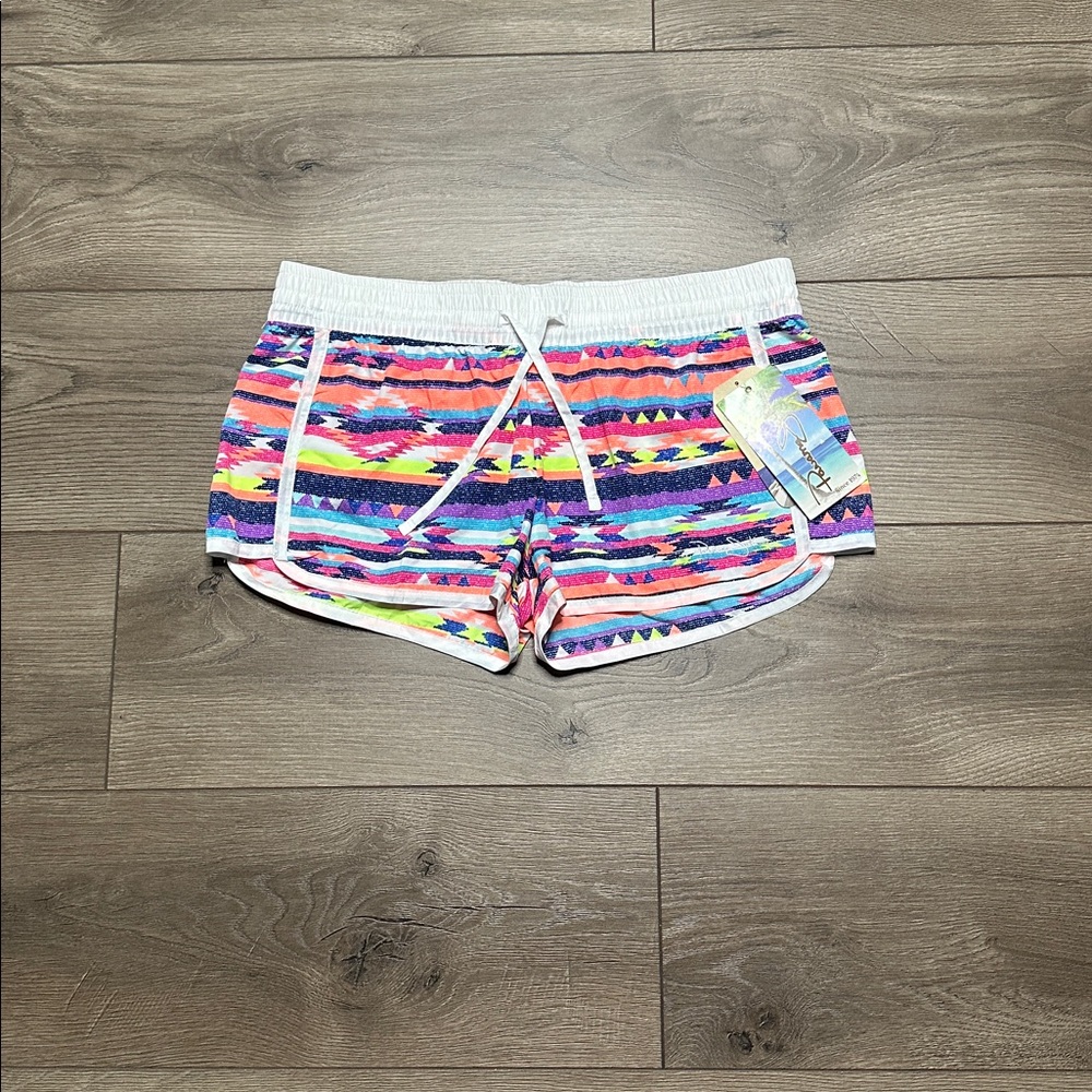 Panama Jack Board Surf Swim Shorts Multicolor Stripe Size Large